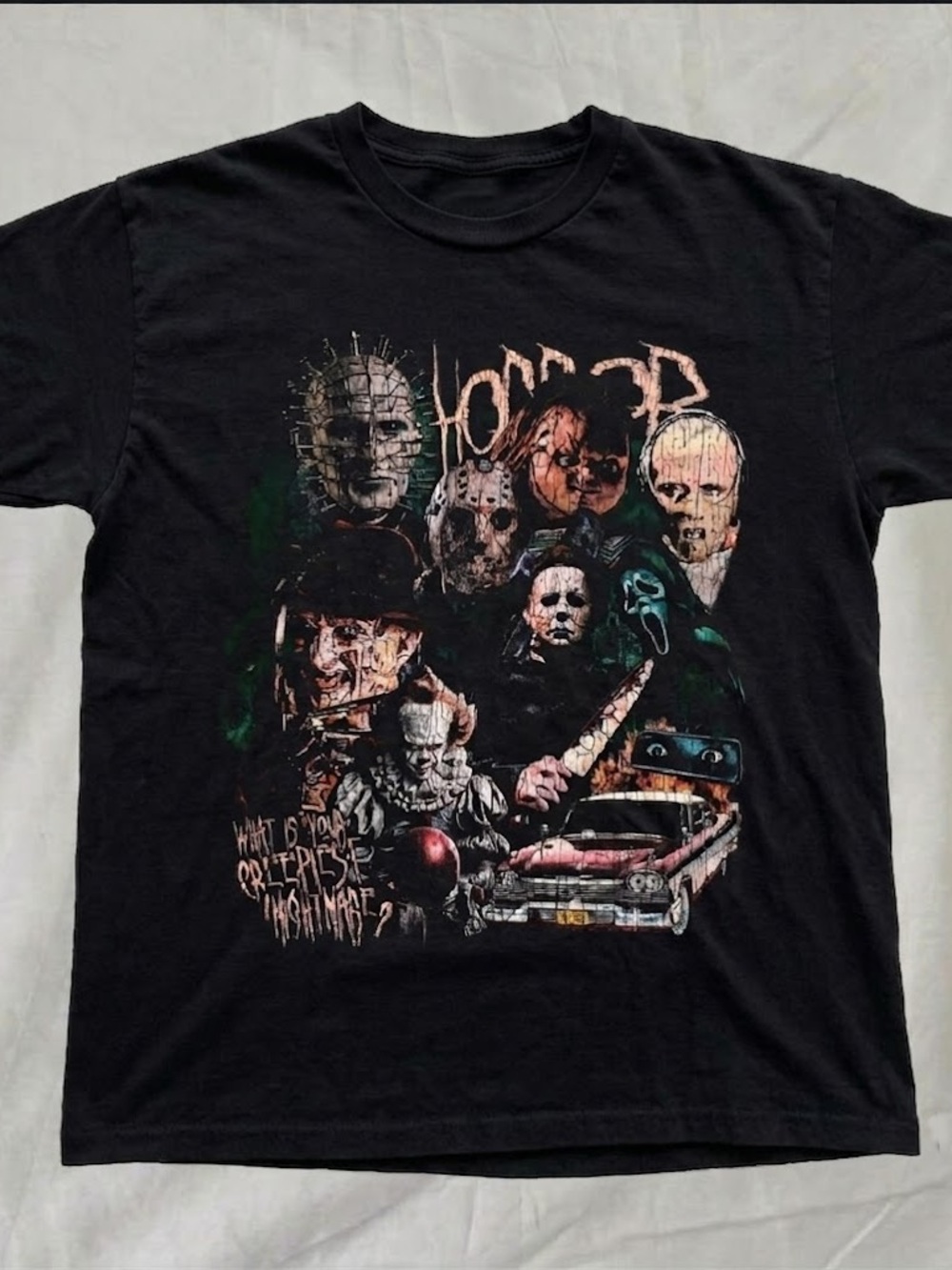 Gildan Black Horror Characters Graphic Tee